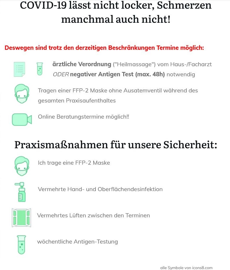 Corona Maßnahmen Manuelle Schmerztherapie